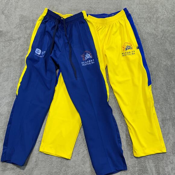 2 Pairs Kids Blue & Yellow Cricket Pants ODI T20 Seattle Super Kings - Picture 1 of 14
